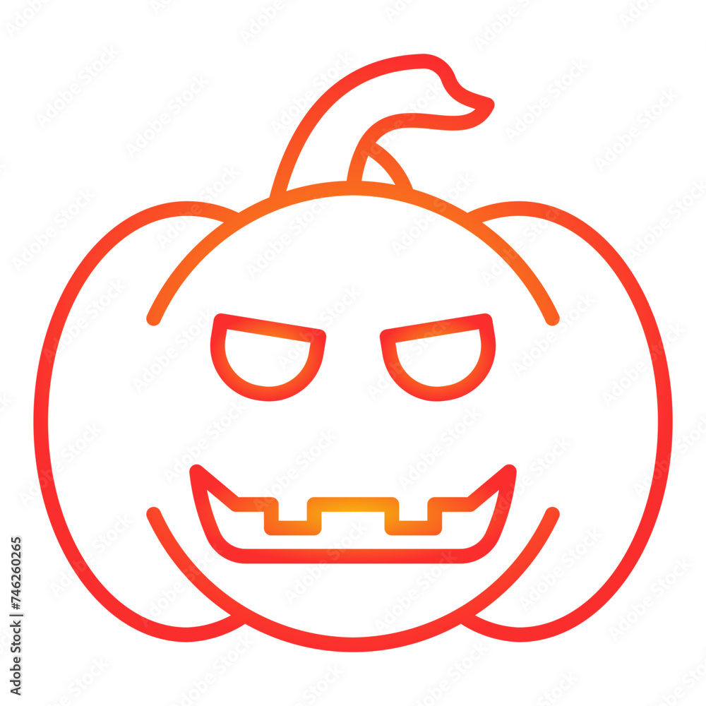 Jack O Lantern Gradient Linear Style Jack O Lantern Gradient Linear Style