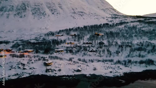 Aerial View Of Beautiful Landscape Of Lyngen Alps, Norway photo