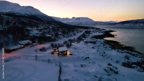 Aerial View Of Beautiful Landscape Of Lyngen Alps, Norway