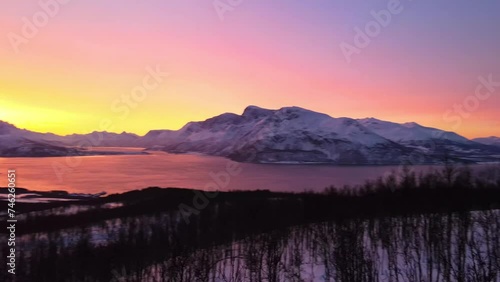 Aerial View Of Beautiful Landscape Of Lyngen Alps, Norway