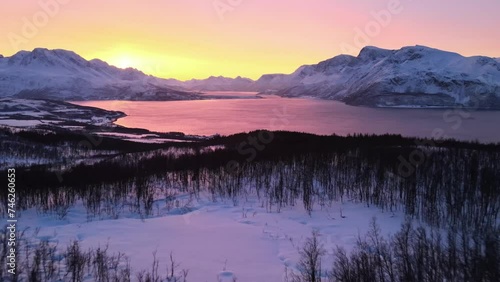 Aerial View Of Beautiful Landscape Of Lyngen Alps, Norway
