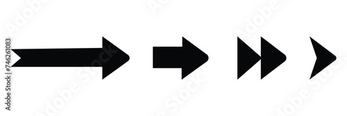 Set of black vector arrows. Collection arrow icon. Arrow vector icon. Arrows isolated on white background. Vector illustration. EPS file 611.