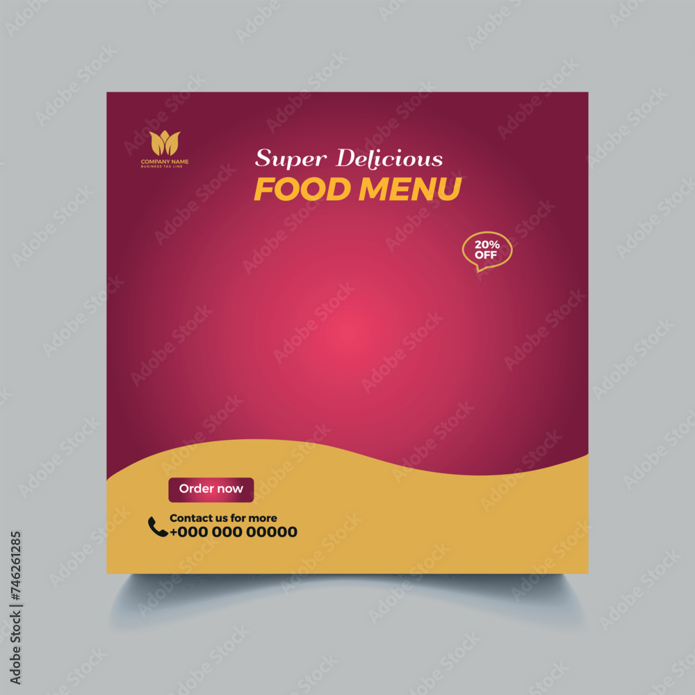 Fototapeta premium food menu social media post banner template