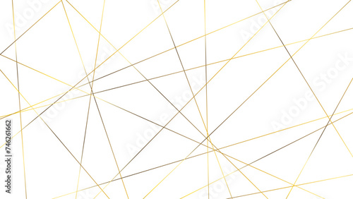 Luxury premium golden random chaotic lines abstract background. Luxury gold geometric lines with many squares and triangles shape background. Vector illustration