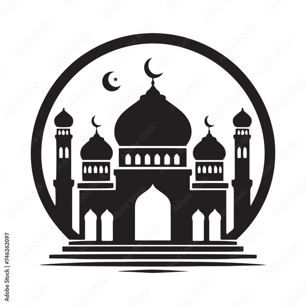 Sacred Silhouette: Vector Mosque - A Reverent Icon of Faith, Peace, and Spiritual Serenity in Elegant Shadows. Vector Mosque Silhouette Sacred Silhouette: Vector Mosque - A Reverent Icon of Faith, Peace, and Spiritual Serenity in Elegant Shadows. Vector Mosque Silhouette