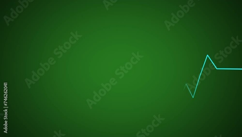Heart beat path icon animation on a green screen.