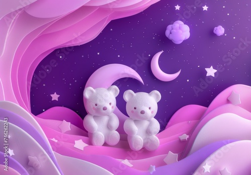moon and teddy bears