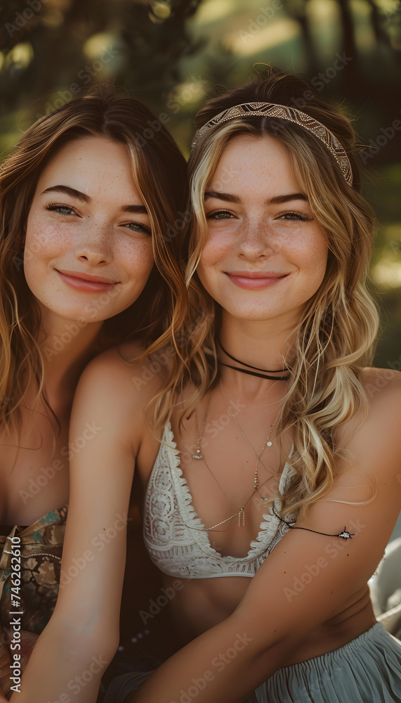 Russian young woman and her girlfriend ,smiling to camera Russian young woman and her girlfriend ,smiling to camera
