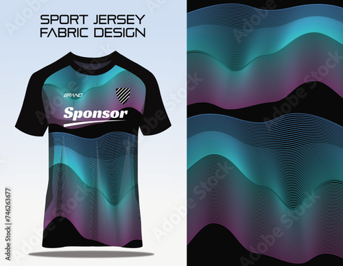 Fabric Textile Design for Sport Soccer Team Jersey or Football Club Uniform with Mockup	