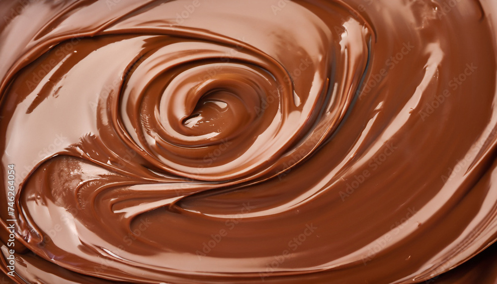 Melted chocolate swirl background with copy-space; cooking and cuisine concept Melted chocolate swirl background with copy-space; cooking and cuisine concept