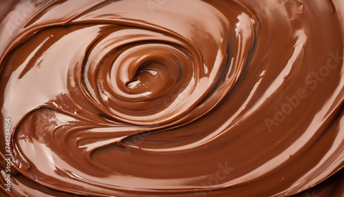 Melted chocolate swirl background with copy-space; cooking and cuisine concept