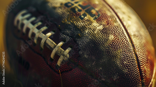 Close-Up Challenge: Detailed View of the Pigskin, Generative AI © Adolfo Perez Design