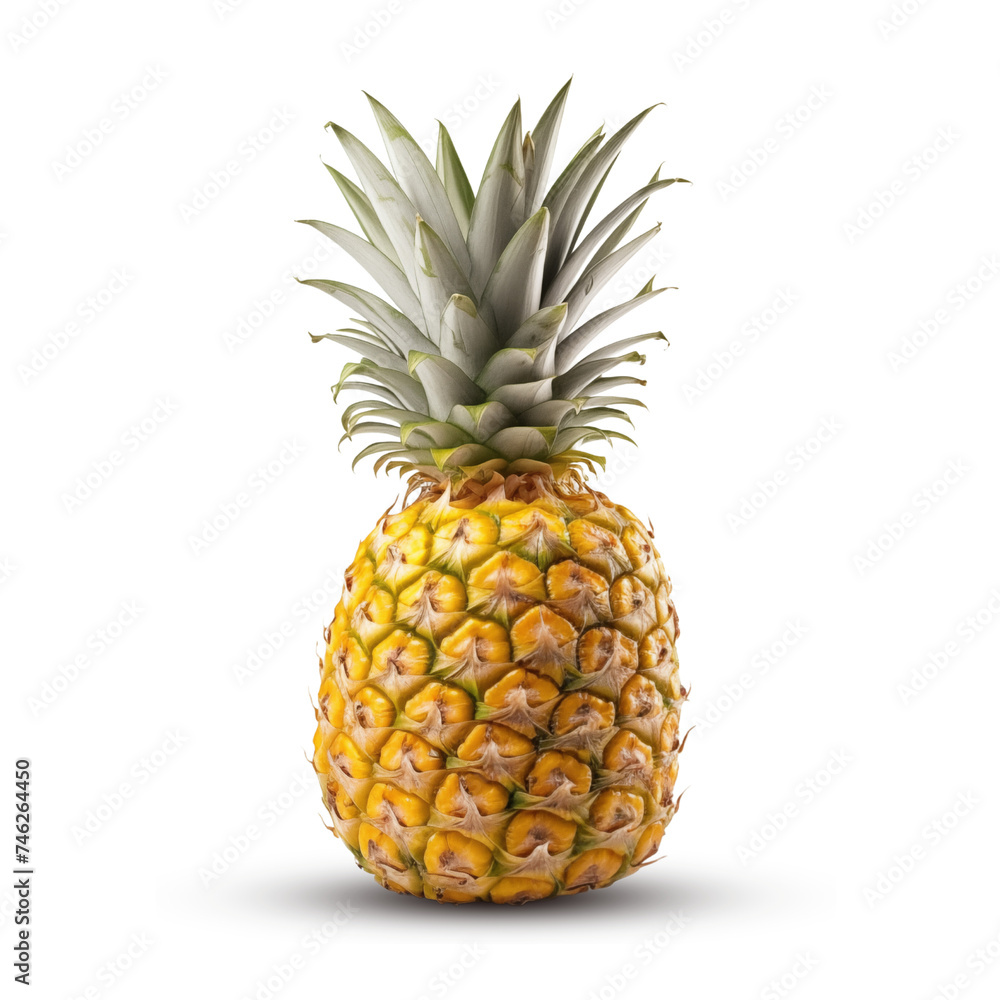 ripe pineapple isolated on transparent or white background, png ripe pineapple isolated on transparent or white background, png