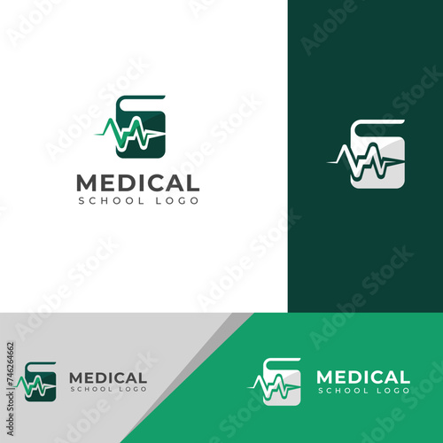 Creative Medical school logo design vector template.