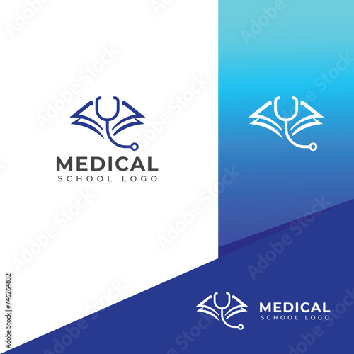 Creative Medical school logo design vector template.