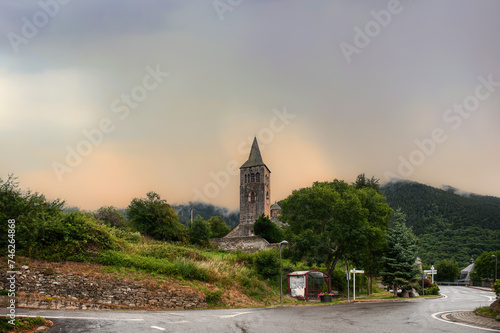 Vilac town. This old municipality has been part of the Vielha –  It is located on the slope of the Mont plain, on the meeting of the Salient river, municipality of Viella and Medio Arán. Spain photo