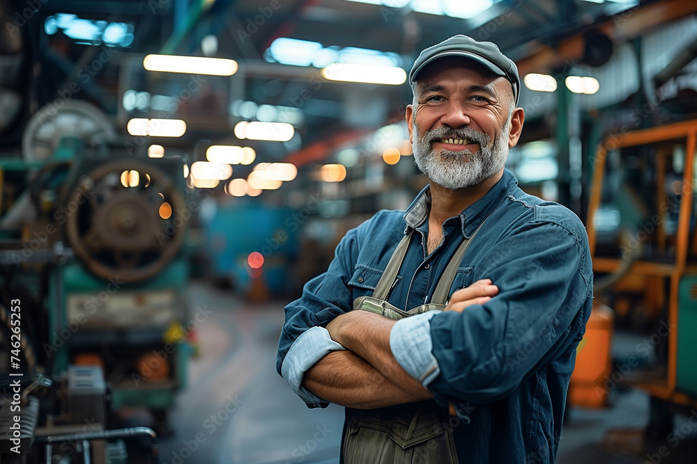 Happy Mechanic with arms crossed Happy Mechanic with arms crossed