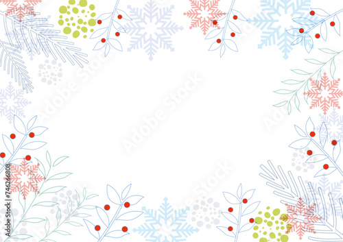 背景, 植物, 柊, 南天, 冬, 北欧, 松, 自然, 木の実, 赤, フレーム, 飾り枠, アレンジ, クリスマス, 手書き, ベクター, イラスト, 壁紙, 装飾, 飾り, 柄, デザイン, 葉, デコレーション, カード, バックグラウンド, 模様, 季節, 素材