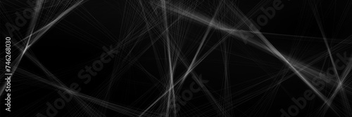Realistic spider web background for halloween concept. Vector scary spooky cobweb net on black backdrop. Creepy decoration texture with white thin sticky thread line on dark. Arachnid trap for insects