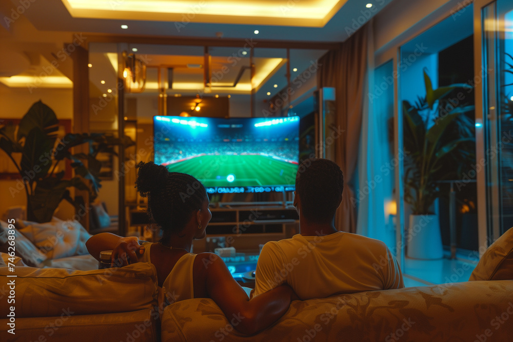 Watching sports game with friends Watching sports game with friends