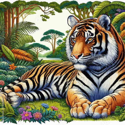 In the heart of the Sumatran jungle  the elusive Sumatran Tiger roams majestically  a symbol of strength and beauty in the wild         