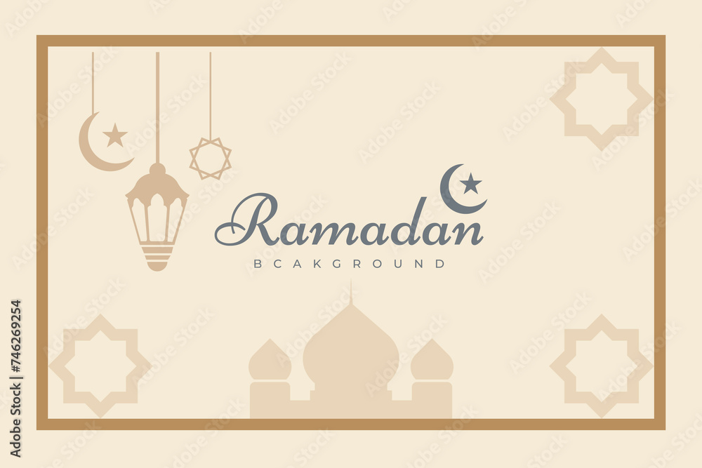 Creative Ramadan kareem greeting background vector template. Greeting Card design, Mosque Background.