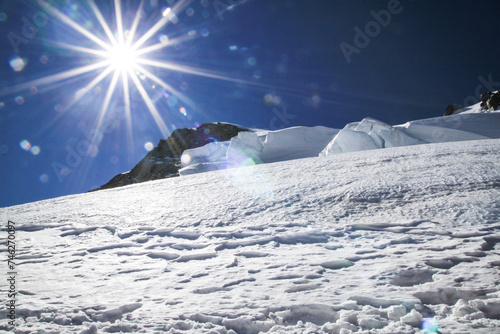 Snowy winter moutains with blue sky © Juraj