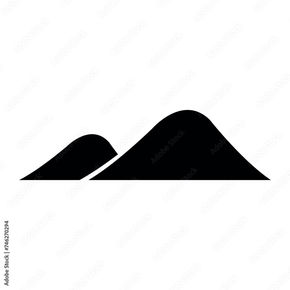 Mountain icon vector in flat trendy style illustration isolated on white background. Mountain icon vector in flat trendy style illustration isolated on white background.