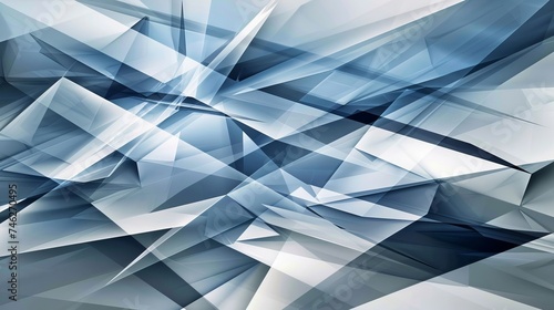 blue and white triangle background, in technology design style, angular shapes