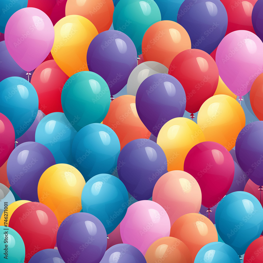 Multicolored Balloons Floating in the Air. Generative AI Multicolored Balloons Floating in the Air. Generative AI