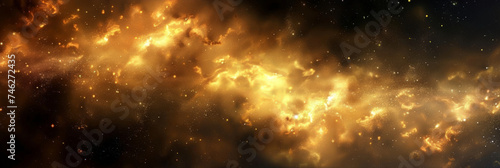fire flame abstract fire particles background,gold dust background, Space, stars and nebula galaxy , gold particle, yellow space background,banner