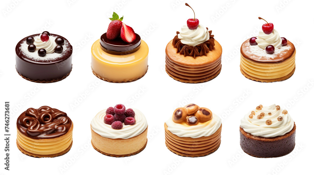 Homemade Gourmet Cakes Display on transparent background– Sugary Delights with Creamy Icing for Festive Celebrations and Culinary Art Enthusiasts Homemade Gourmet Cakes Display on transparent background– Sugary Delights with Creamy Icing for Festive Celebrations and Culinary Art Enthusiasts