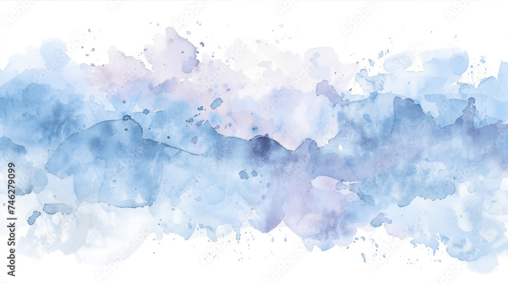 Fototapeta premium Abstract white and blue watercolor background 
