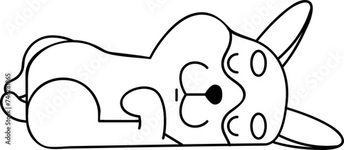 Cute Welsh Corgi puppy dog sleeping