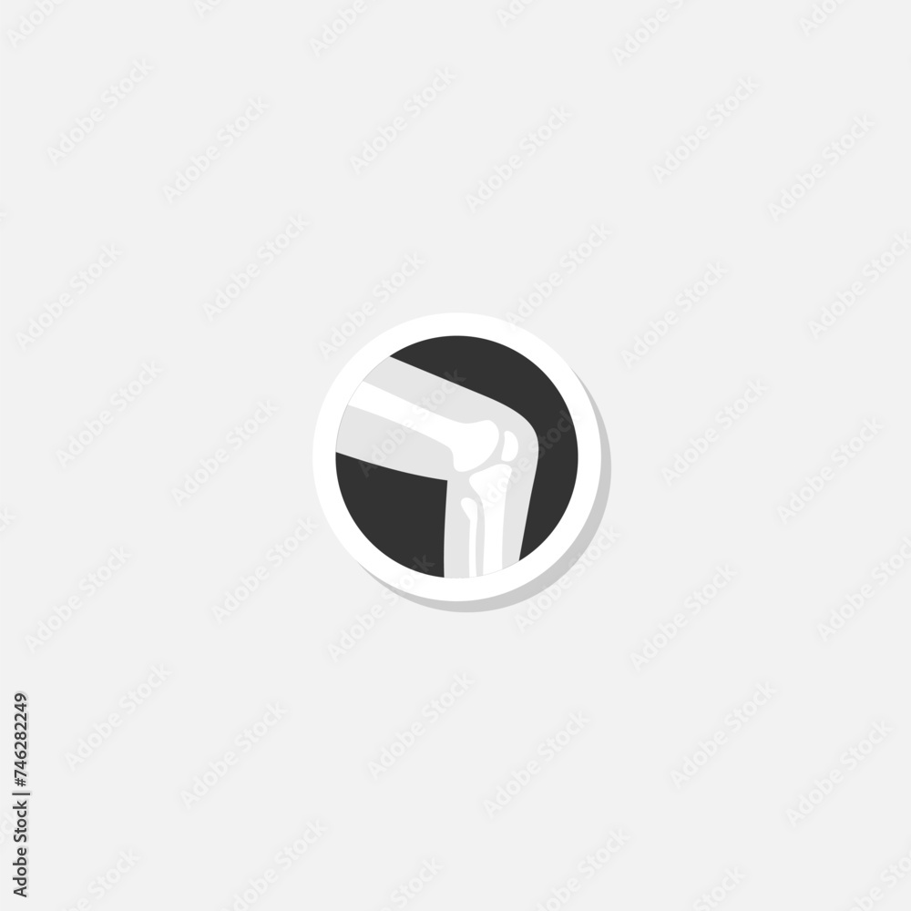 Obraz premium Knee joint icon sticker isolated on gray background