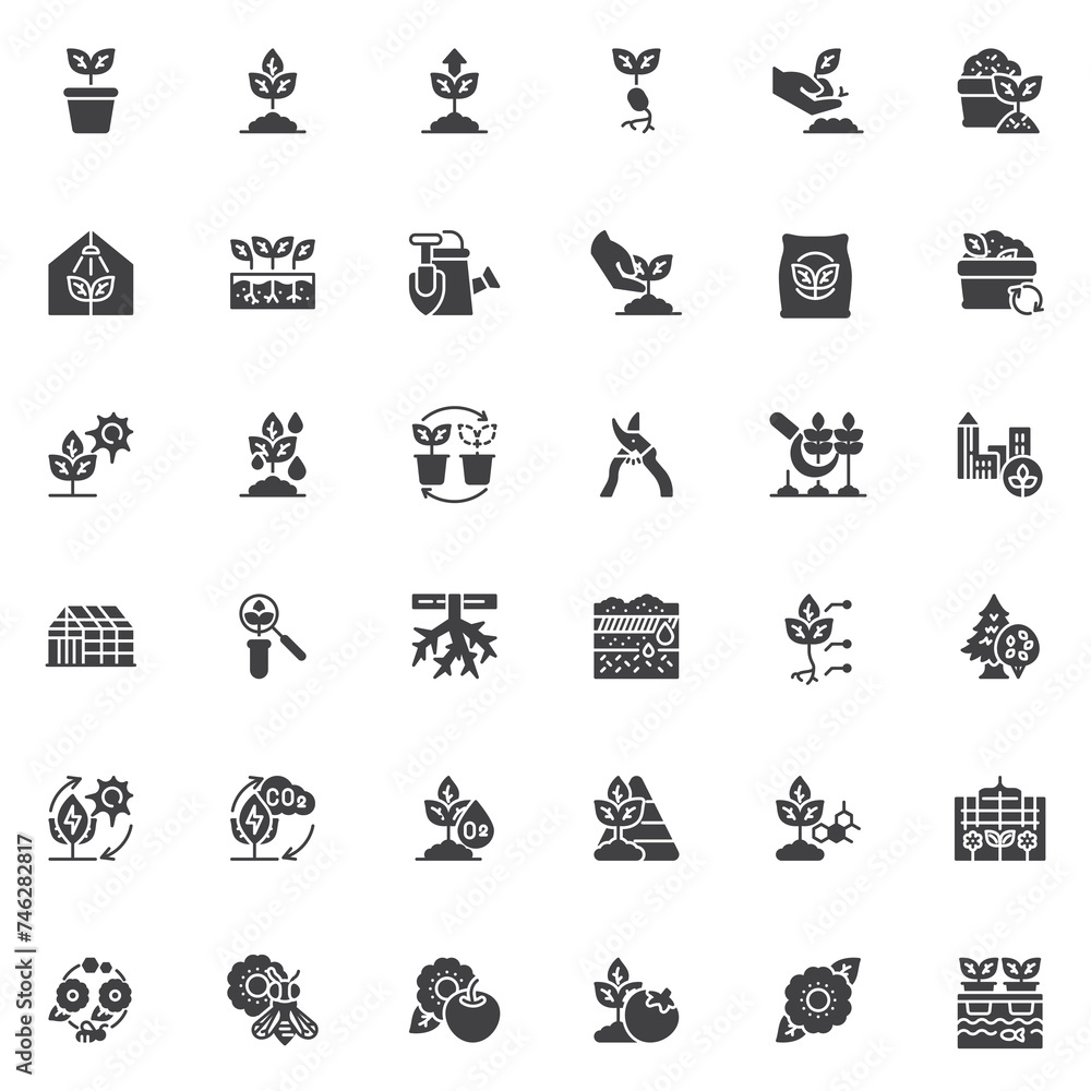 Farming and Agriculture vector icons set
