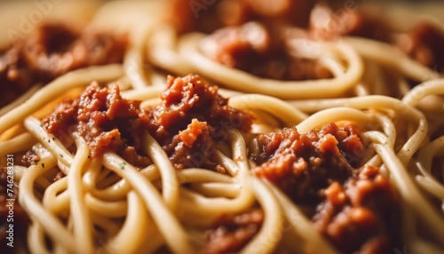 view of spaghetti bolognese background image