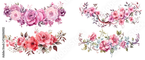 Various lively flower frame decorative elements of spring flowers
 #746286002