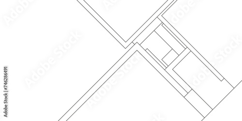 Architectural civil engineering building design with geometric patterns, black and white stripe geometric background, Abstract industrial Design random lines black on white background.