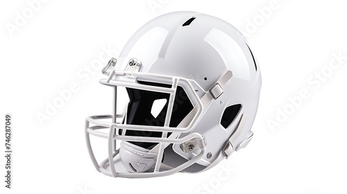 A generic white football helmet isolated on a transparent background