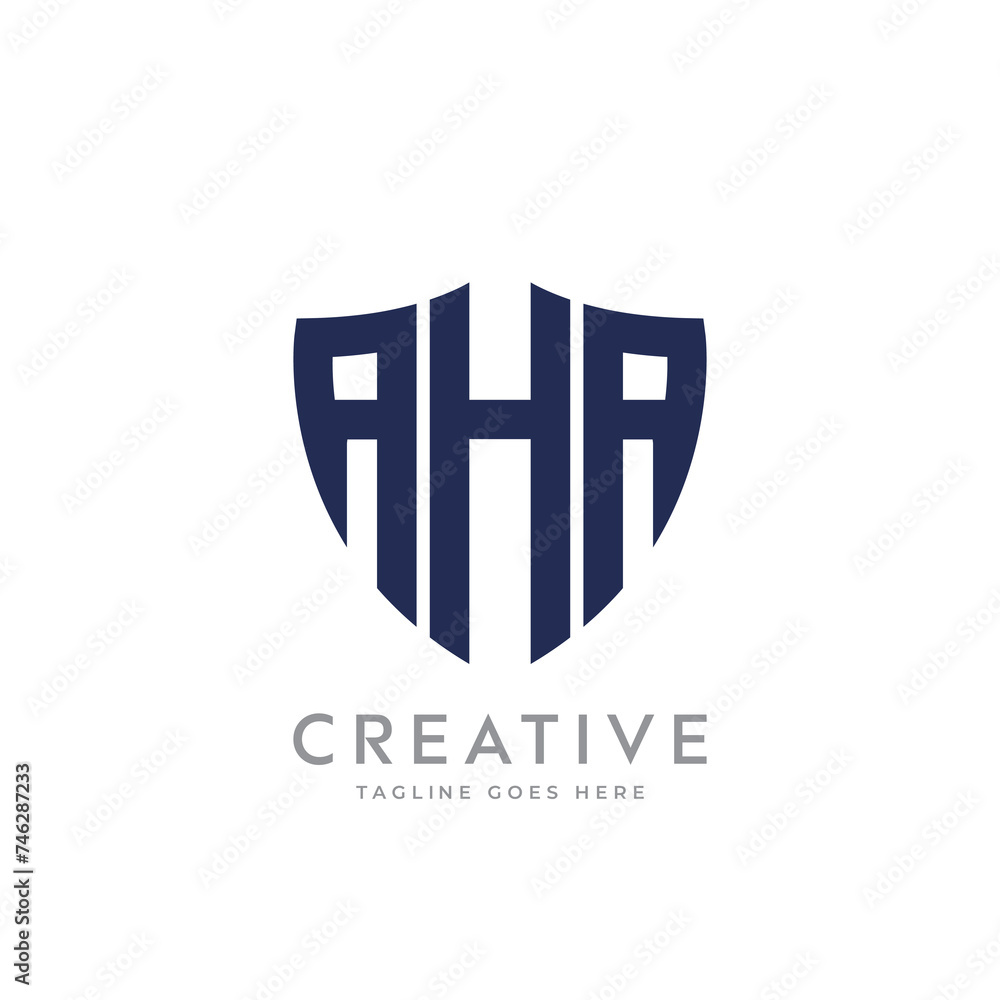 Obraz premium Creative letter AHA shield logo