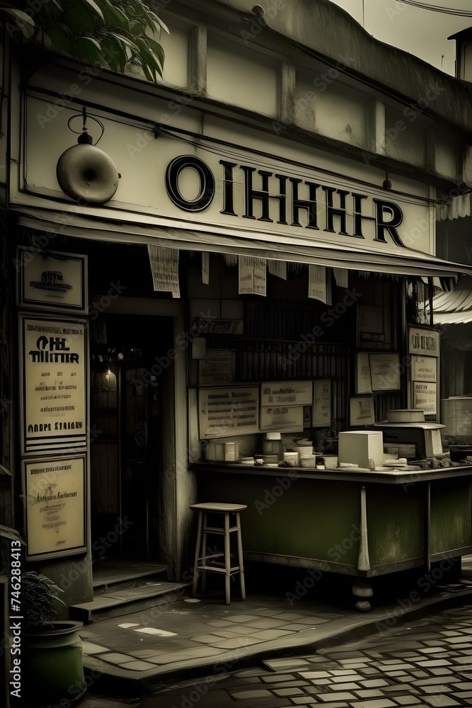Fototapeta premium street cafe sign