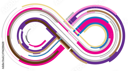 Colorful abstract infinity, endless symbol and icon.