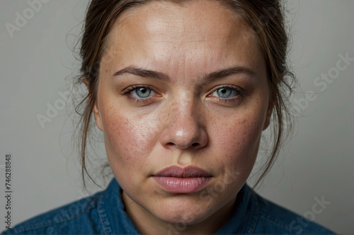 Cropped woman swollen face