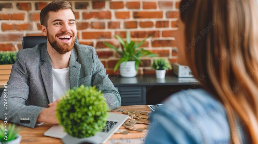 Businessman talking with his client Businessman talking with his client