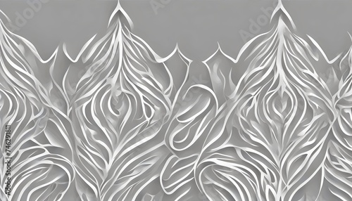 Abstract Silver Floral Pattern Wallpaper