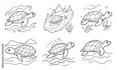 Beautiful Cute Turtle Coloring Pages for kids