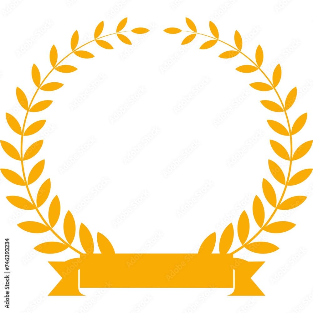 Golden Laurel Wreath with Ribbon Golden Laurel Wreath with Ribbon