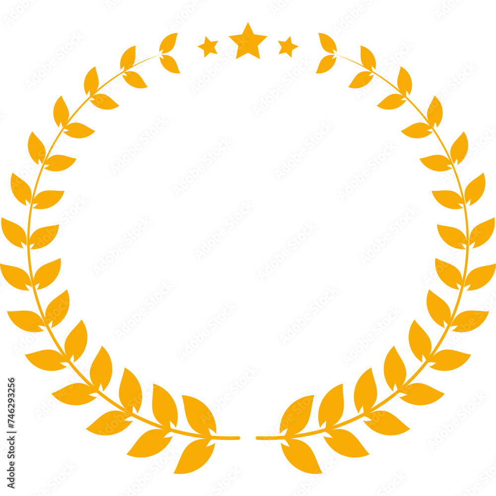 Golden Laurel Wreath with Ribbon Golden Laurel Wreath with Ribbon