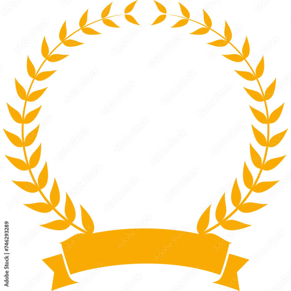 Golden Laurel Wreath with Ribbon Golden Laurel Wreath with Ribbon
